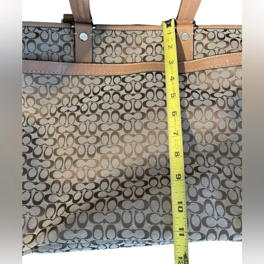 COACH Khaki Signature Crossbody Tote Handbag Multi Function Diaper Bag 77156‎
